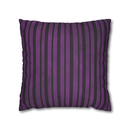 Purple & Black Stripe - Halloween Pillow Cover