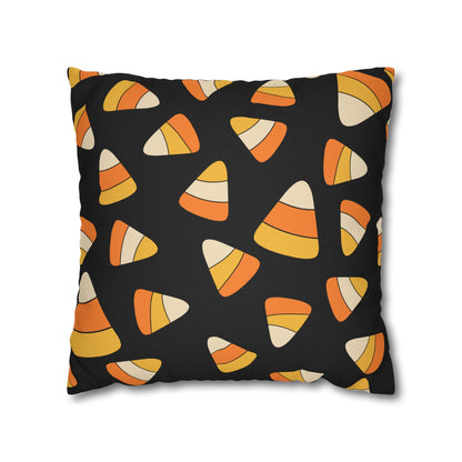 Candy Corn, Black - Halloween Pillow Cover