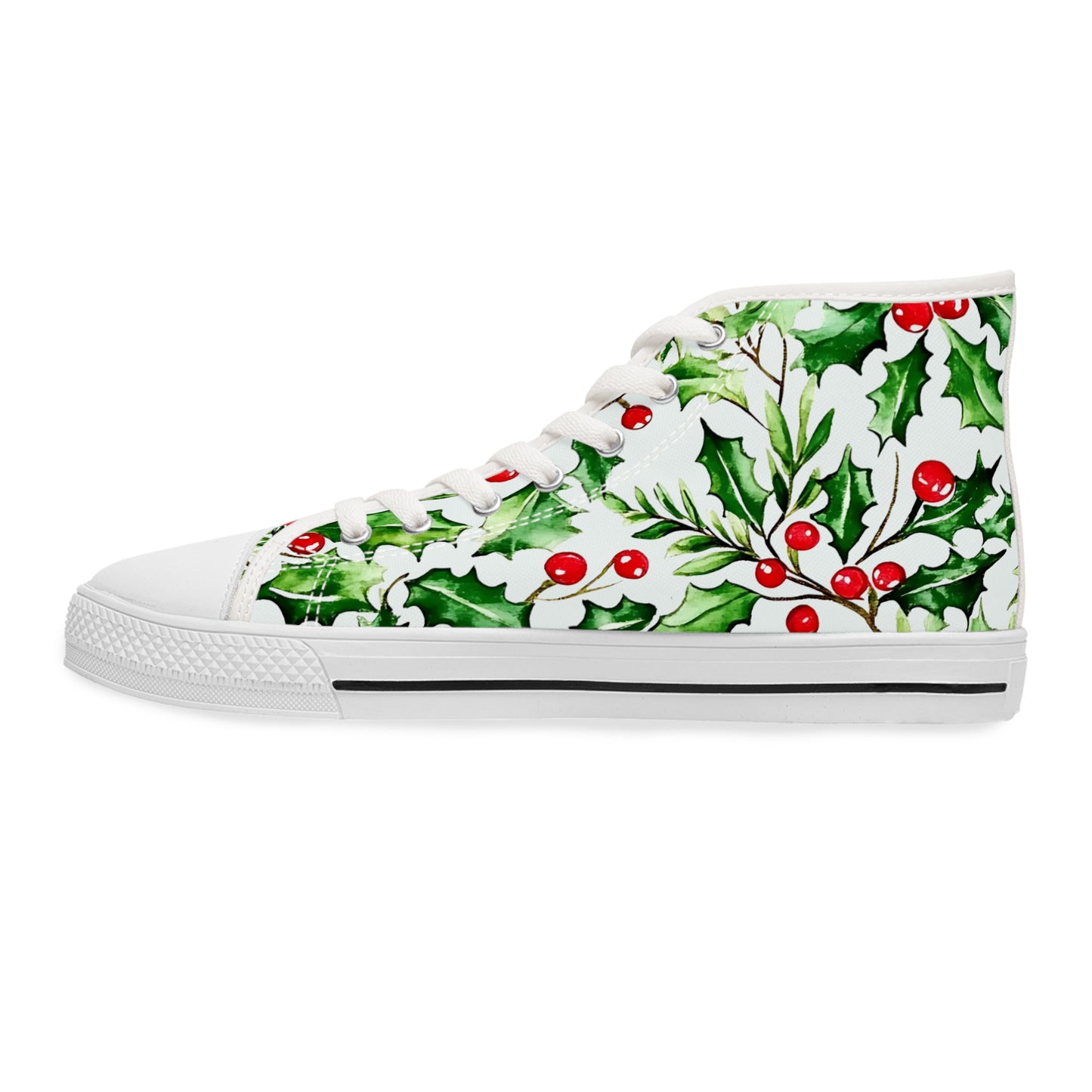 Holly Berries - Women's High Top Christmas Sneakers