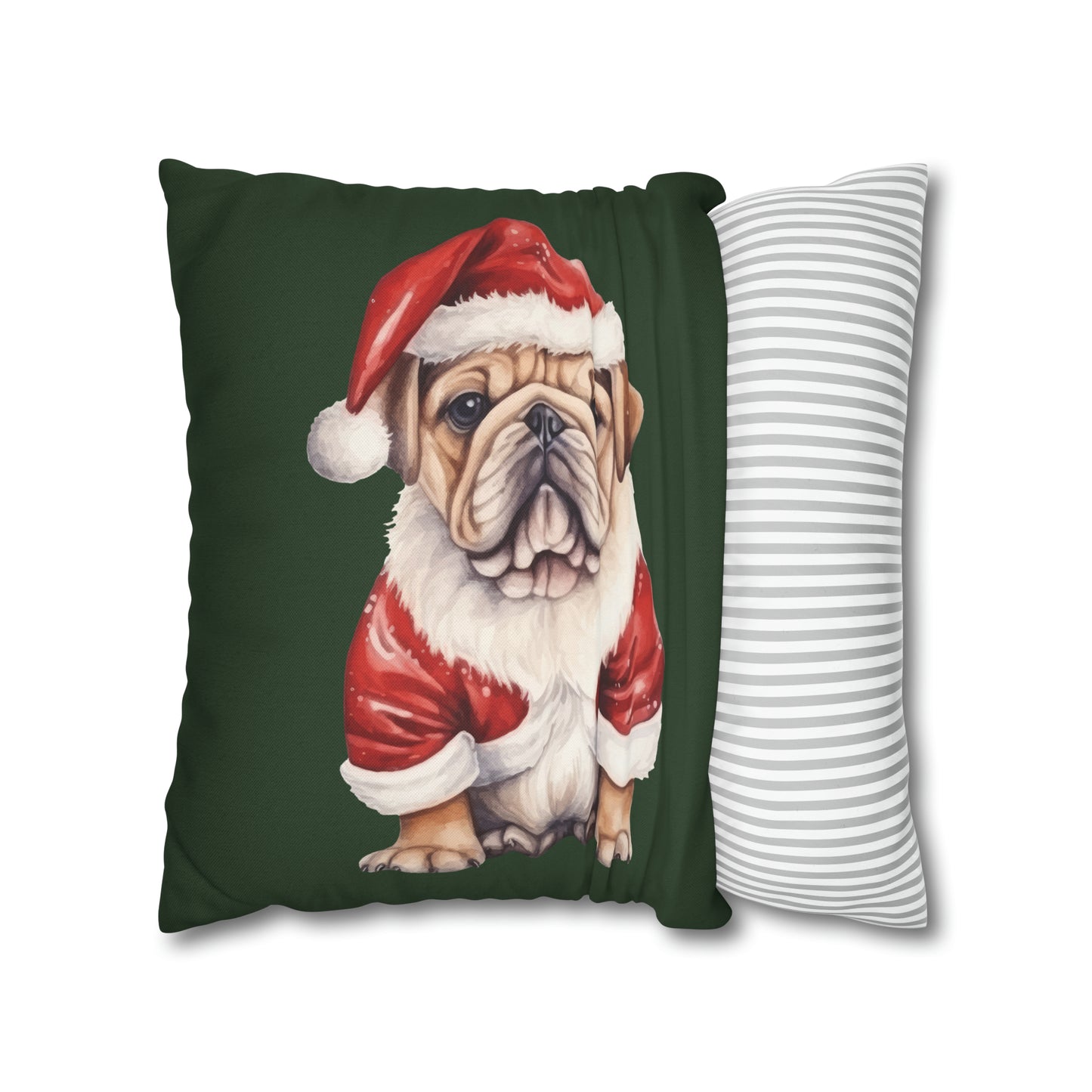 Bulldog Christmas Pillow Cover