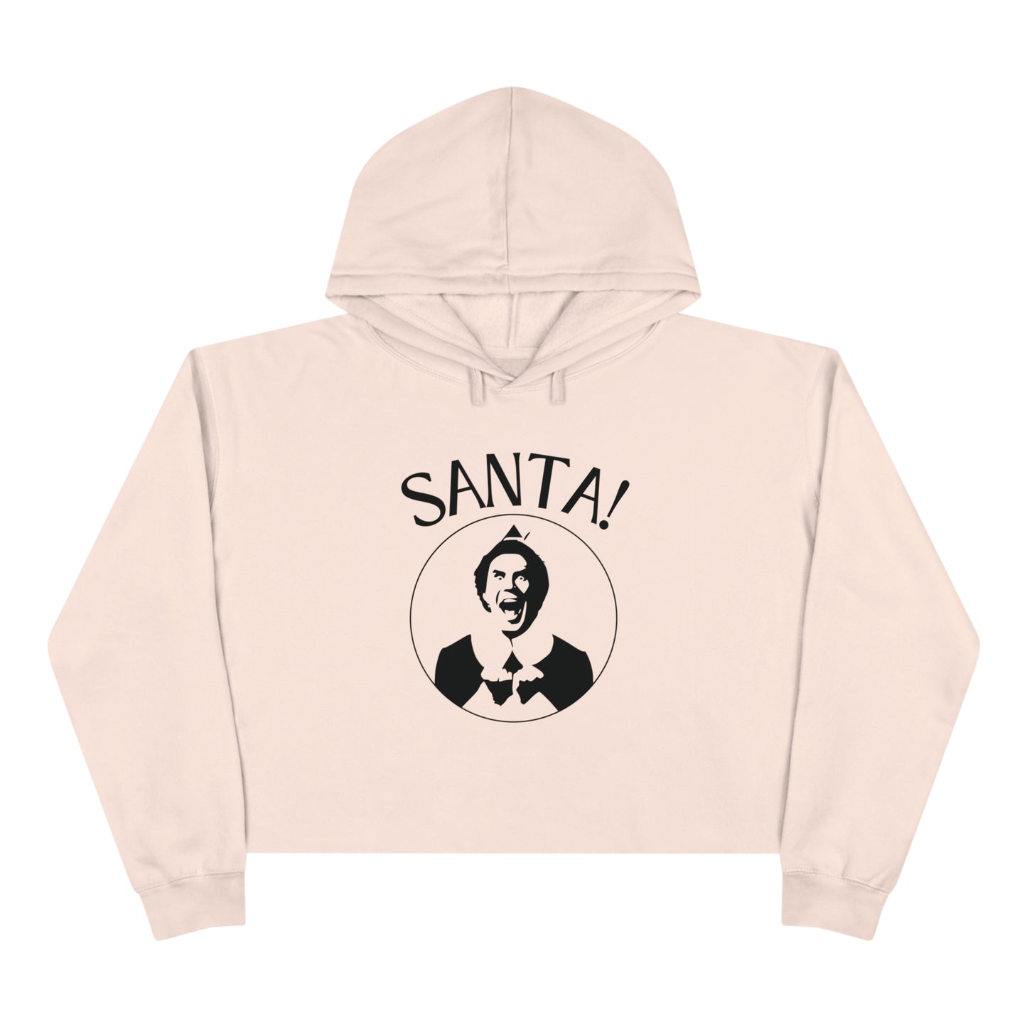 "SANTA!" Elf Cropped Christmas Hoodie