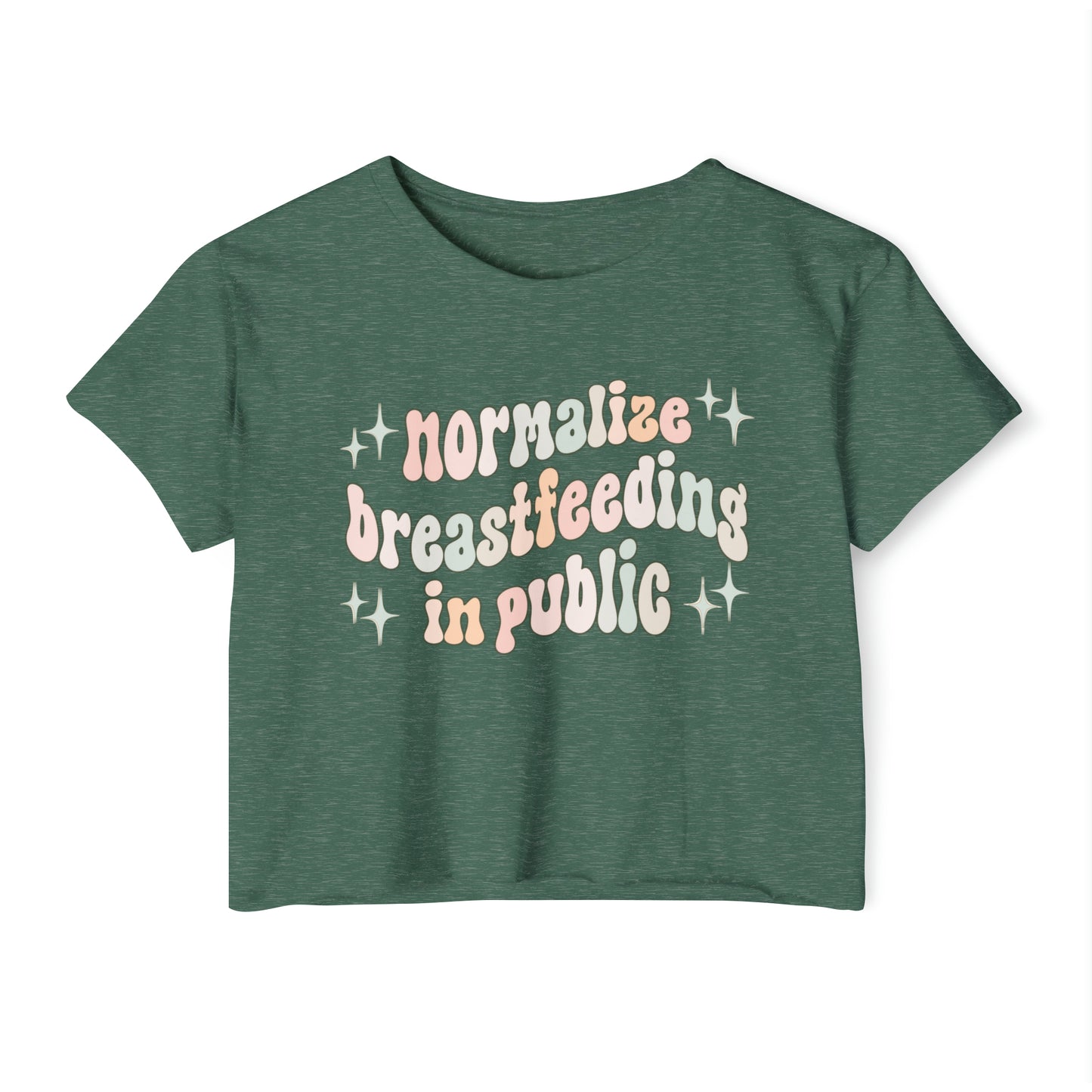 "Normalize Breastfeeding in Public" Breastfeeding Cropped Tee