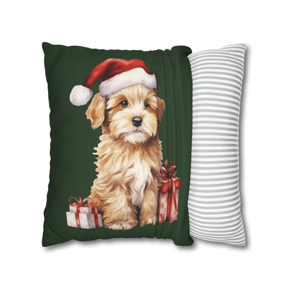 Doodle Puppy Christmas Pillow Cover