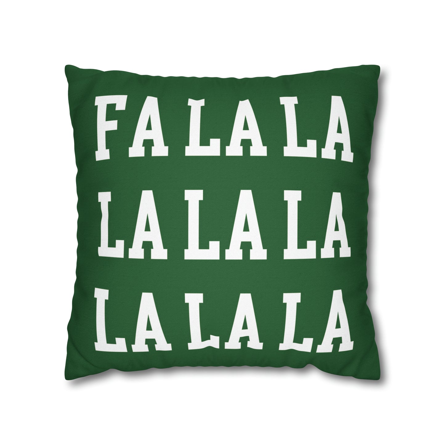 "Fa La La" Christmas Pillow Cover, Green