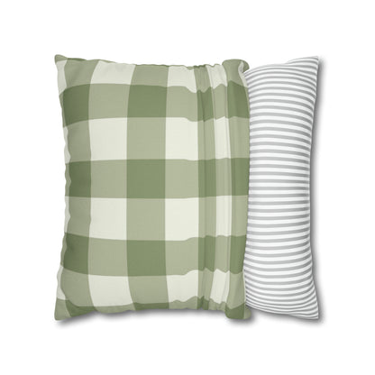 Sage Gingham Christmas Pillow Cover