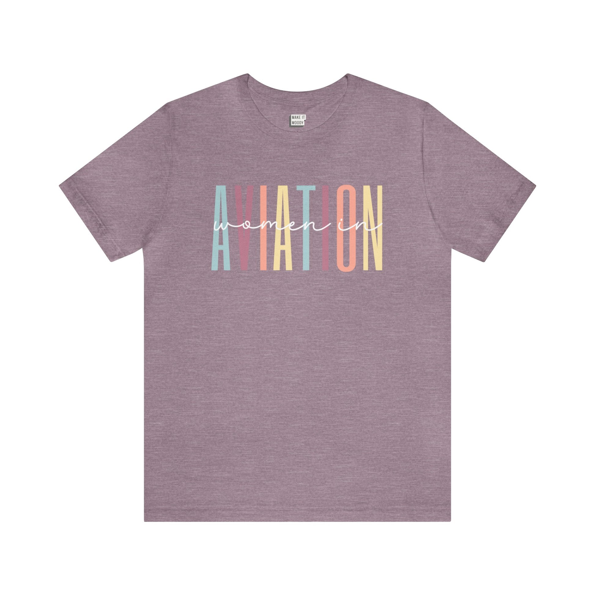 aviation tshirt, women in aviation, heather purple