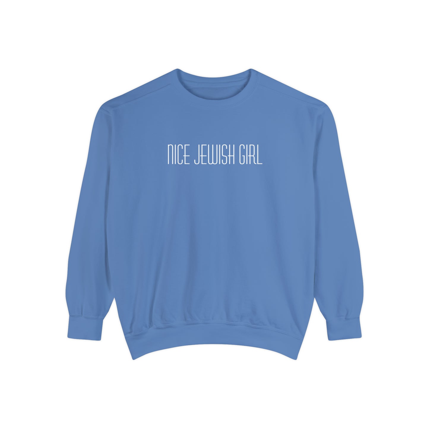 "Nice Jewish Girl" Hanukkah Crewneck Sweatshirt (Comfort Colors)