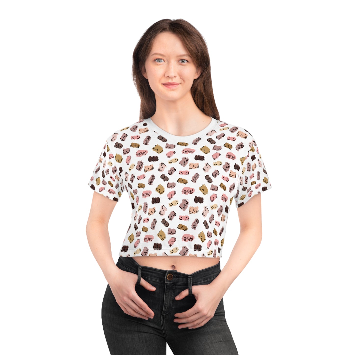 Boob Pattern Crop Breastfeeding Tee