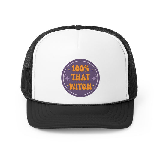 100% That Witch Halloween Trucker Hat