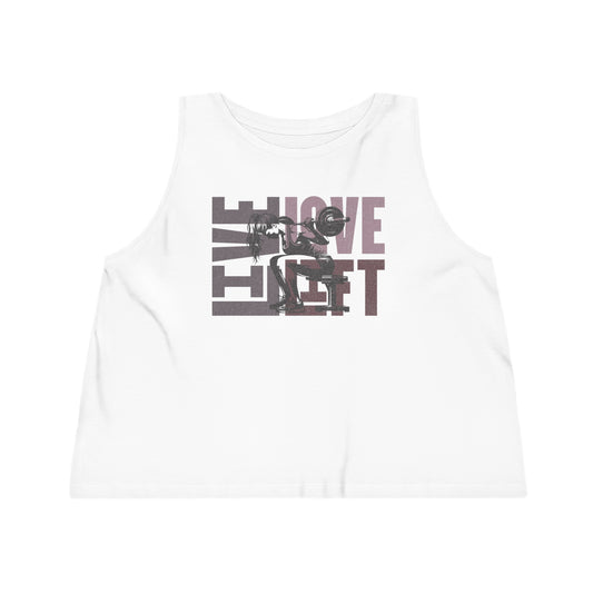 "Live Love Lift" - Women's Cropped Tank Top