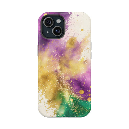 Mardi Gras Watercolor Print MagSafe Tough Case for iPhone