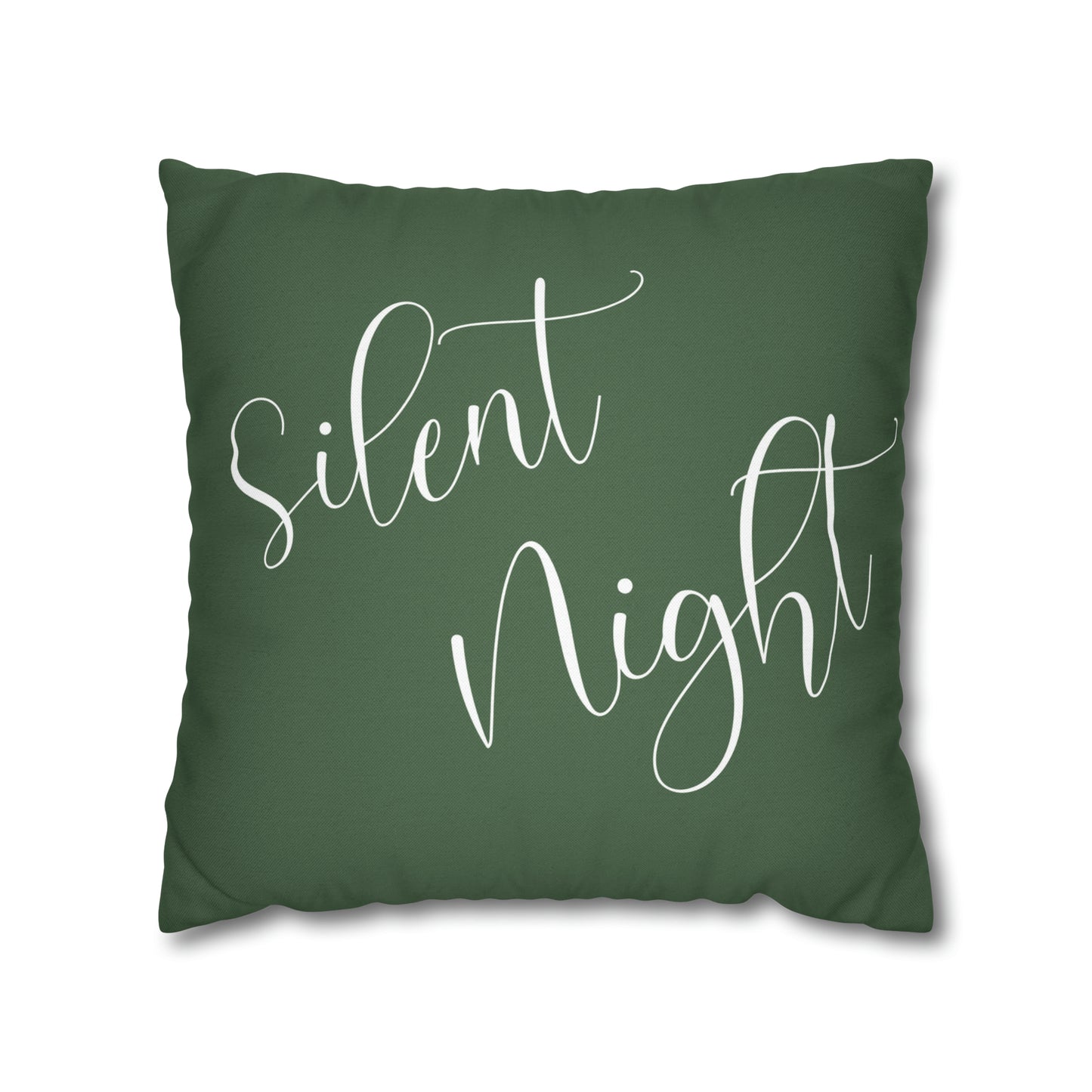 Silent Night Christmas Pillow Cover, Green