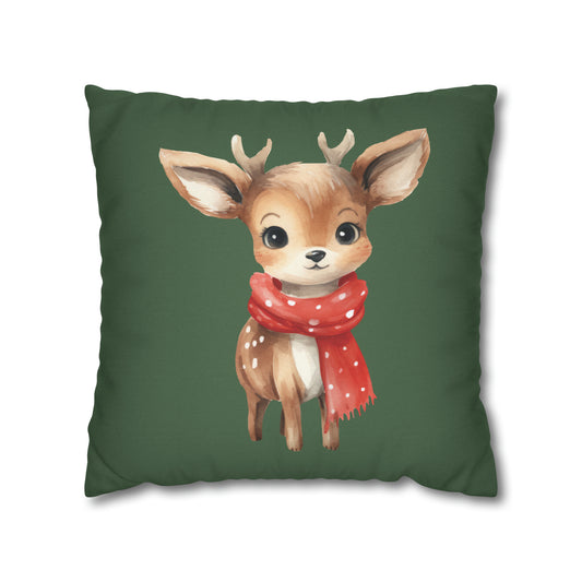 Fawn Christmas Pillow Cover