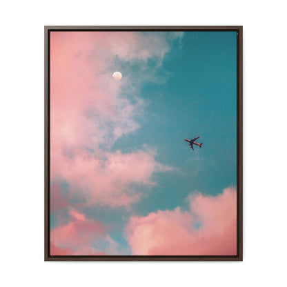 "Cotton Candy Skies" Airplane - Themed Framed Gallery Wrapped Canvas