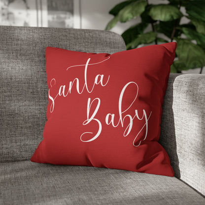 "Santa Baby" Christmas Pillow Cover, Red