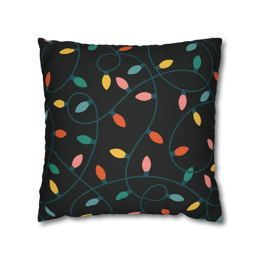 String Lights Christmas Pillow Cover