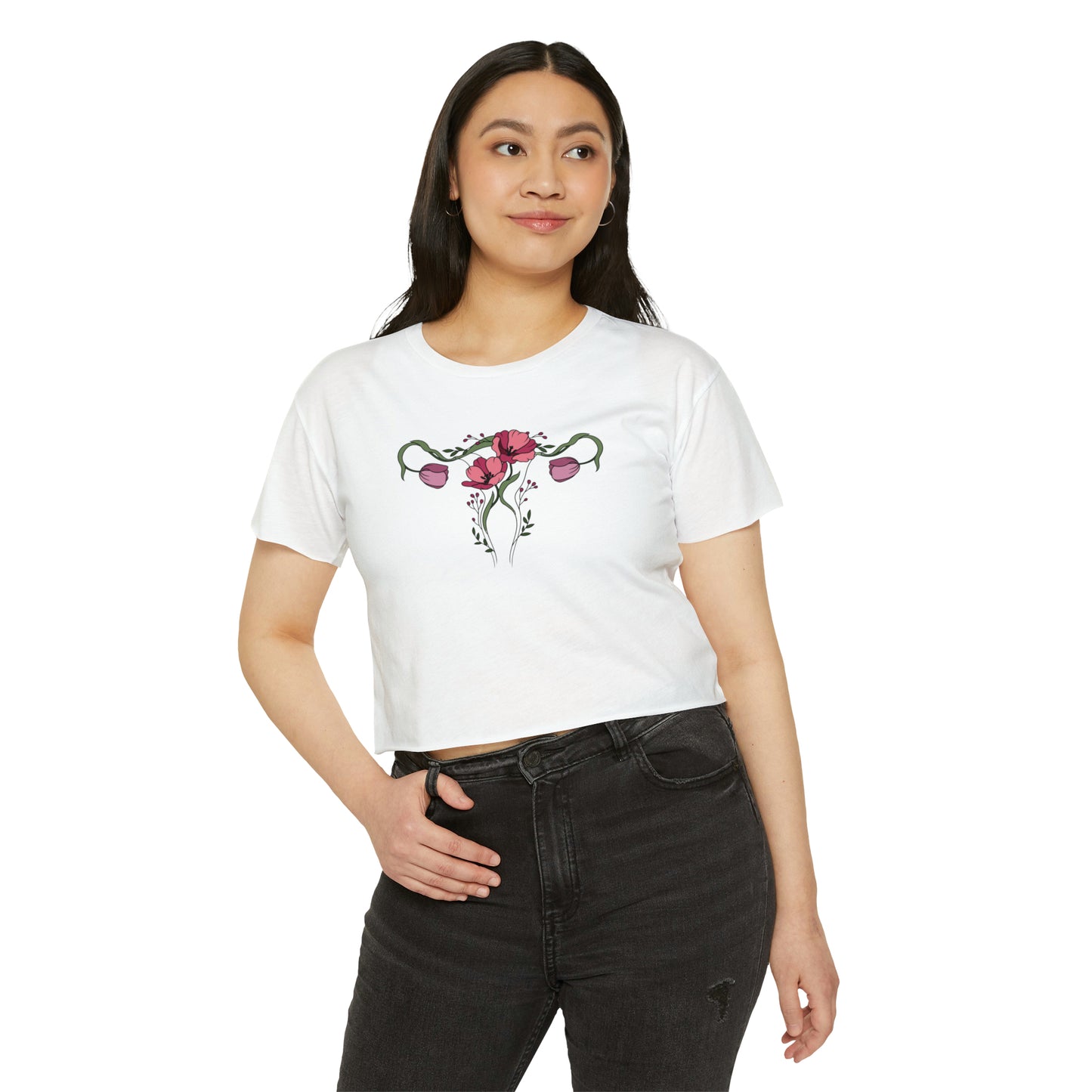 Floral Uterus Crop Top