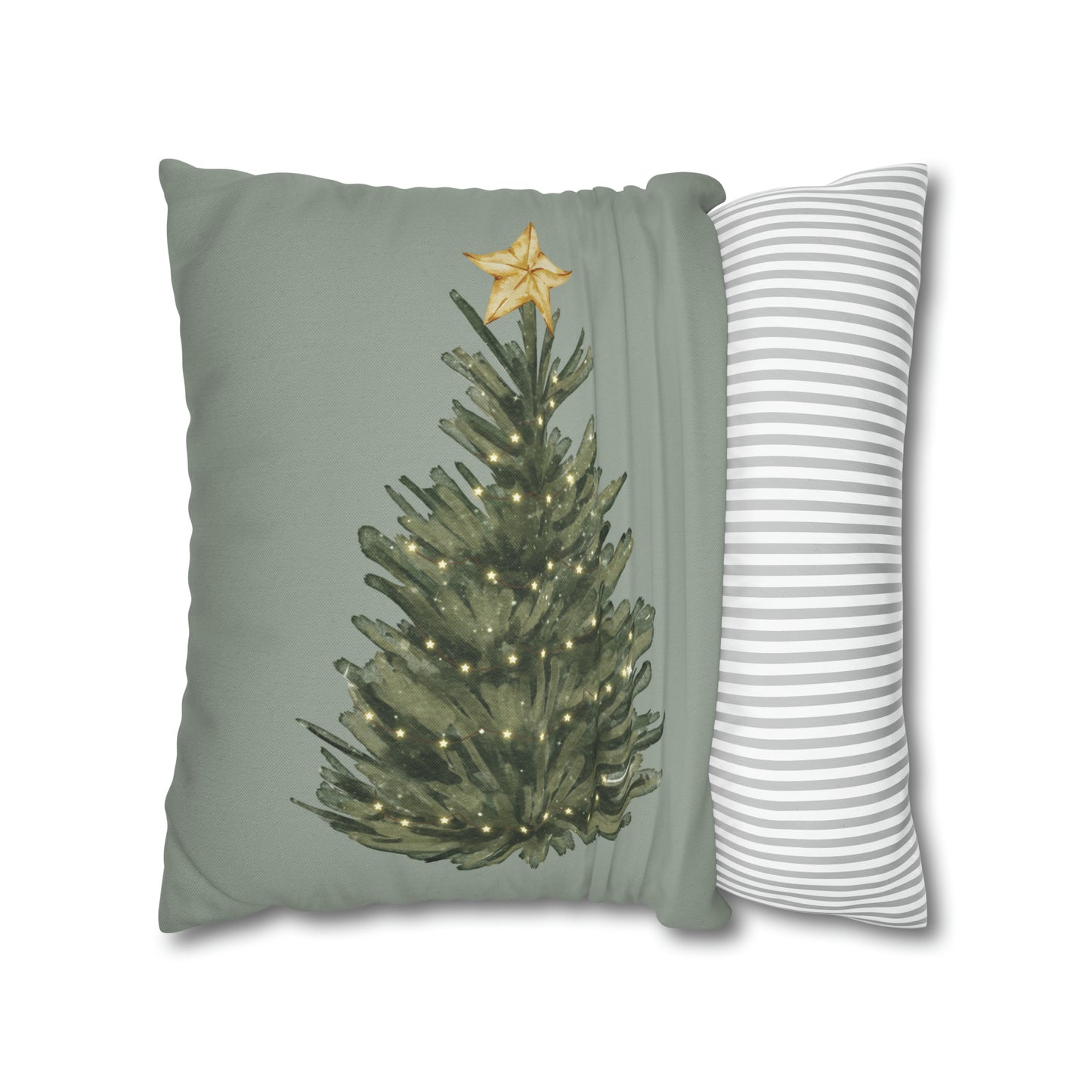 Fraser Fir Christmas Pillow Cover, Sage