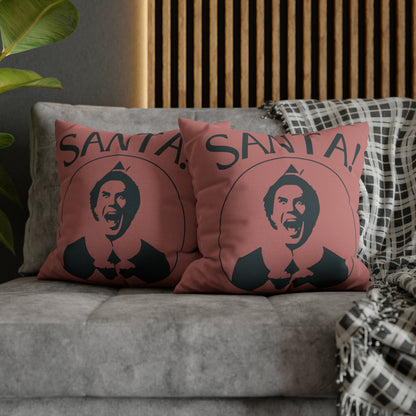 "Santa!" Elf Christmas Pillow Cover, Light Mauve