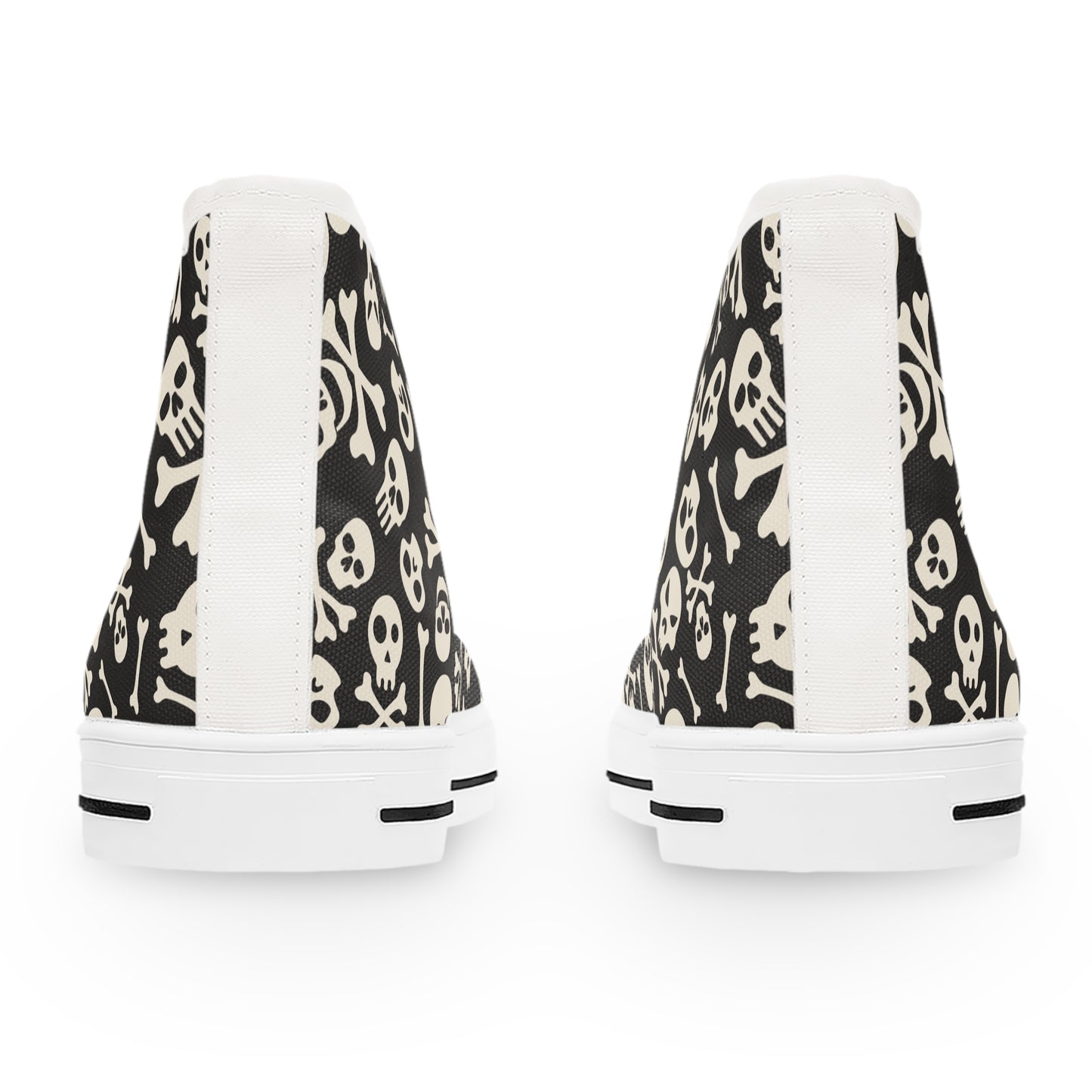 Skull and Crossbones - Women's High Top Halloween Sneakers