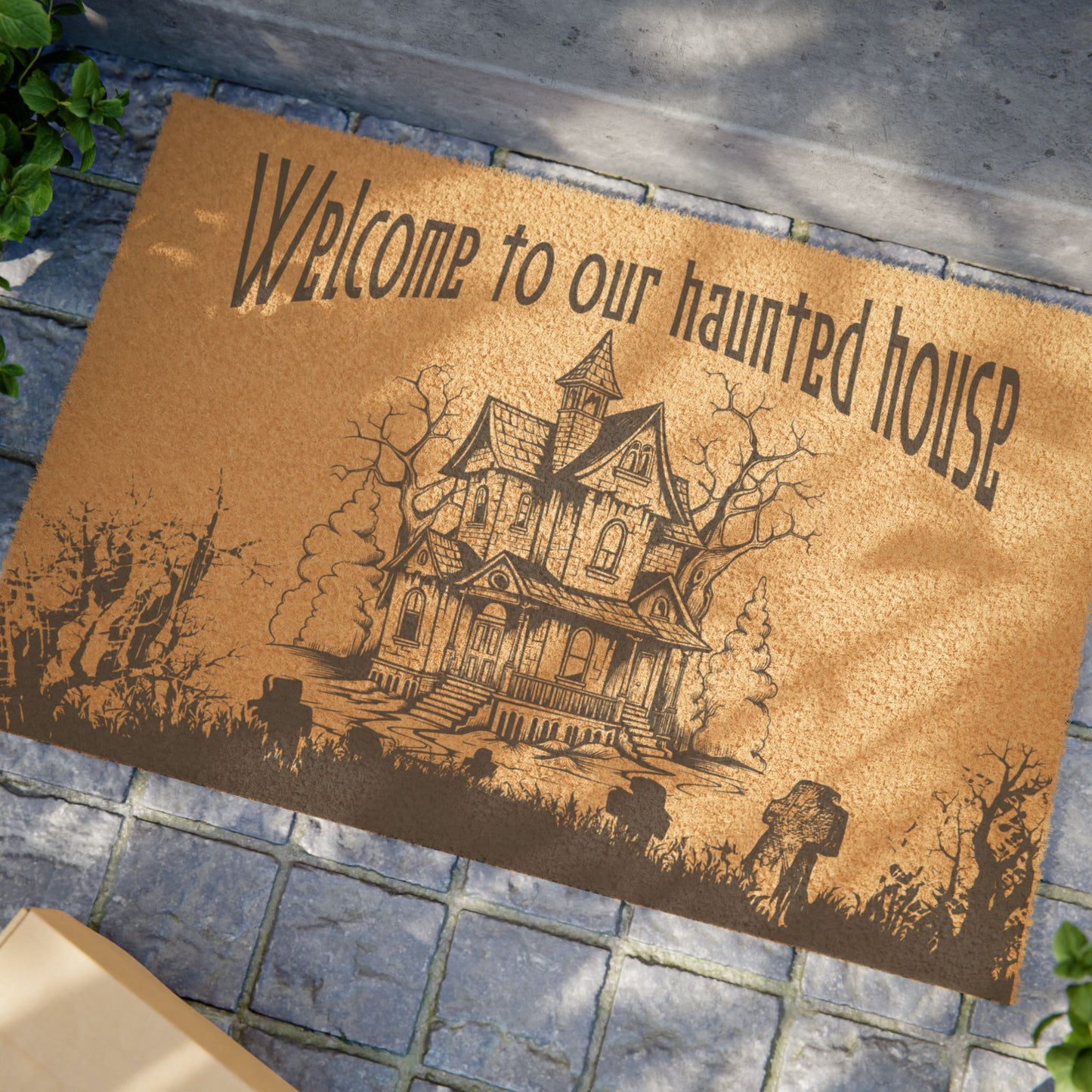 "Welcome To Our Haunted House" Halloween Doormat