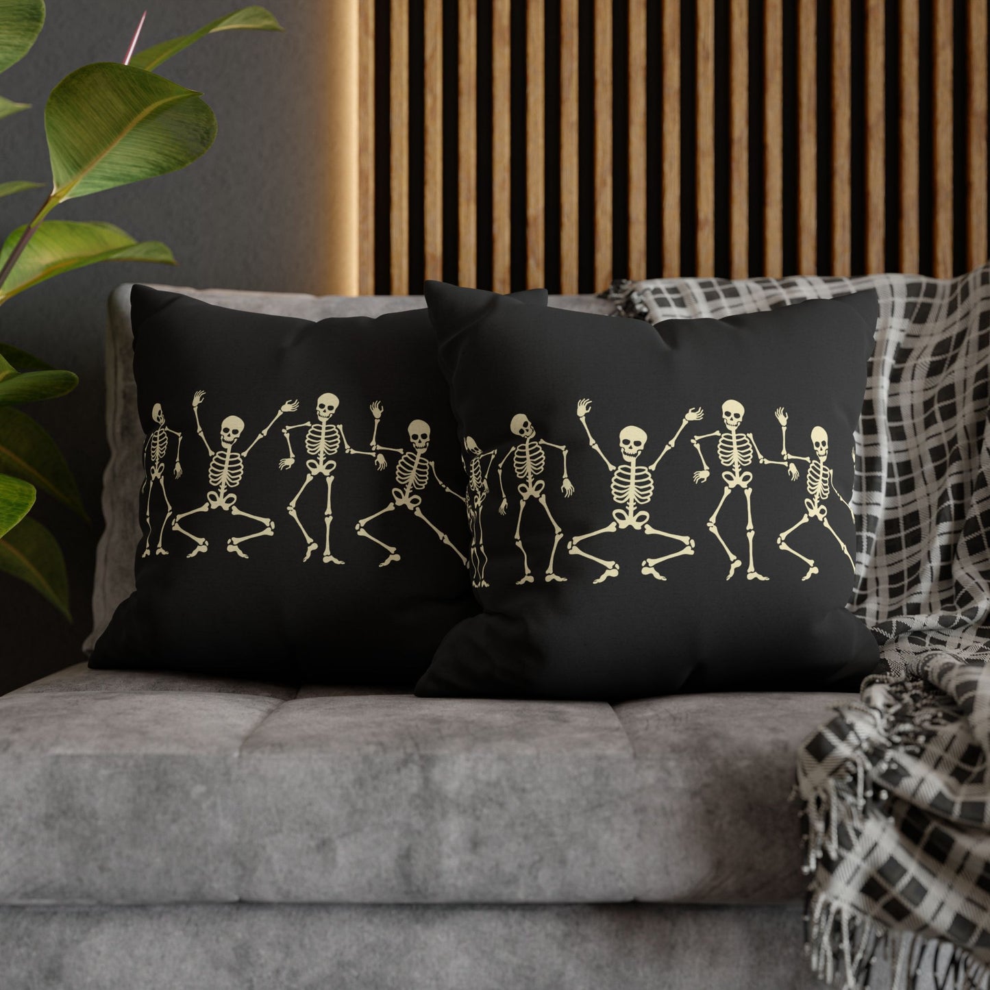 Dancing Skeletons - Halloween Pillow Cover