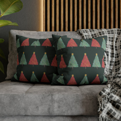 Tree Pattern Rudolph Christmas Pillow Cover, Forest