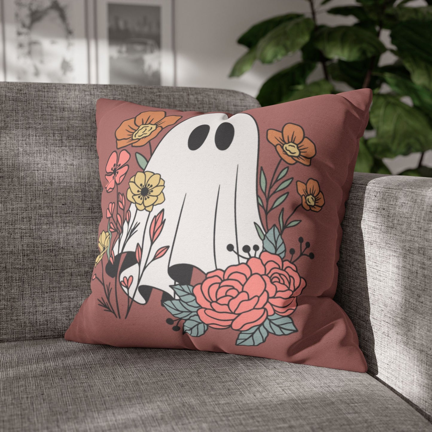 Garden Ghost - Halloween Pillow Cover