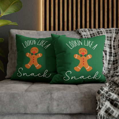 "Lookin' Like a Snack" Christmas Pillow Cover, Green