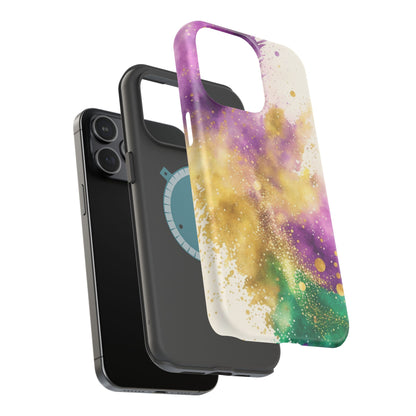 Mardi Gras Watercolor Print MagSafe Tough Case for iPhone