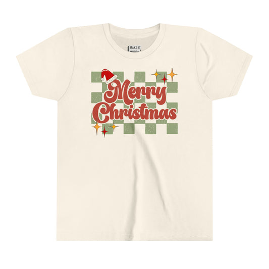 Vintage Style "Merry Christmas" - Youth Christmas T-Shirt