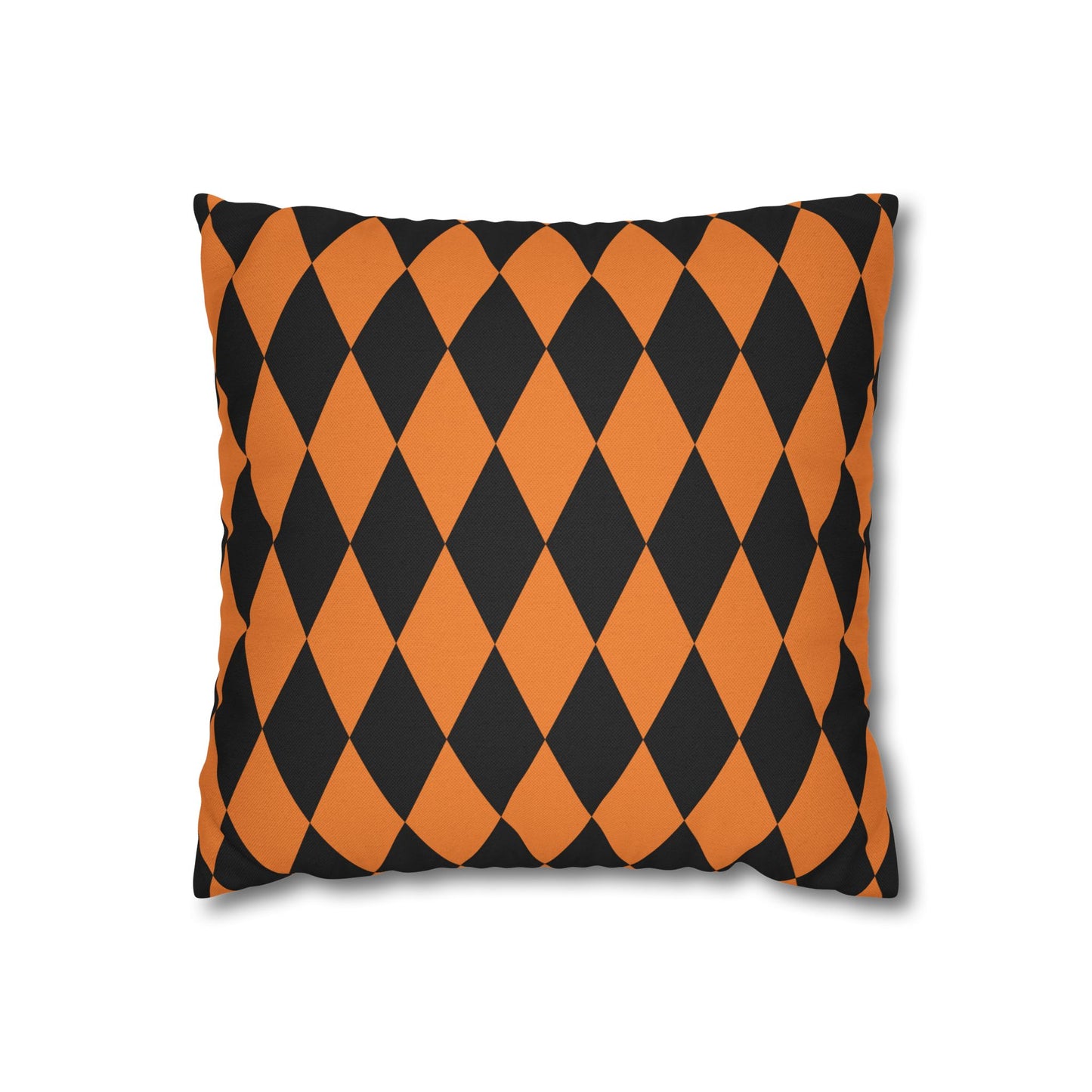 Black & Orange Argyle - Halloween Pillow Cover