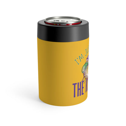 "I'm Just Here For The King Cake" Mardi Gras Can Cooler