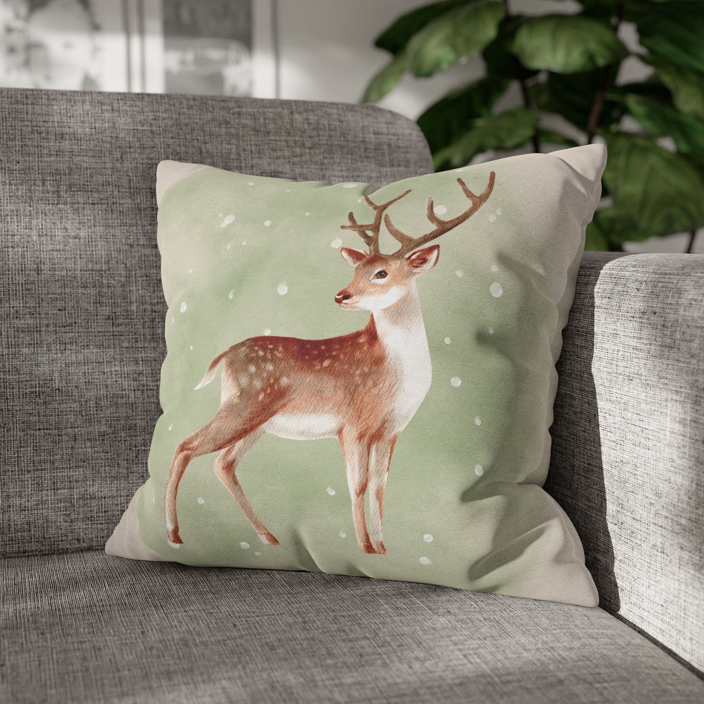 Deer Christmas Pillow Cover