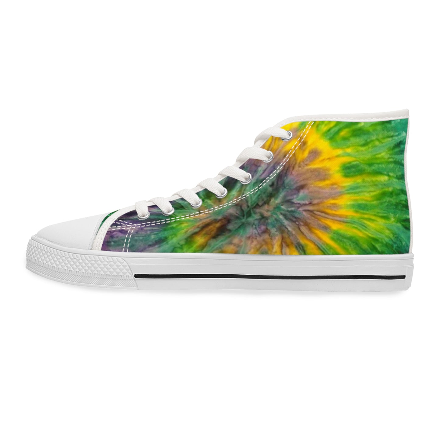 Tie Dye Print Women's High Top Mardi Gras Sneakers