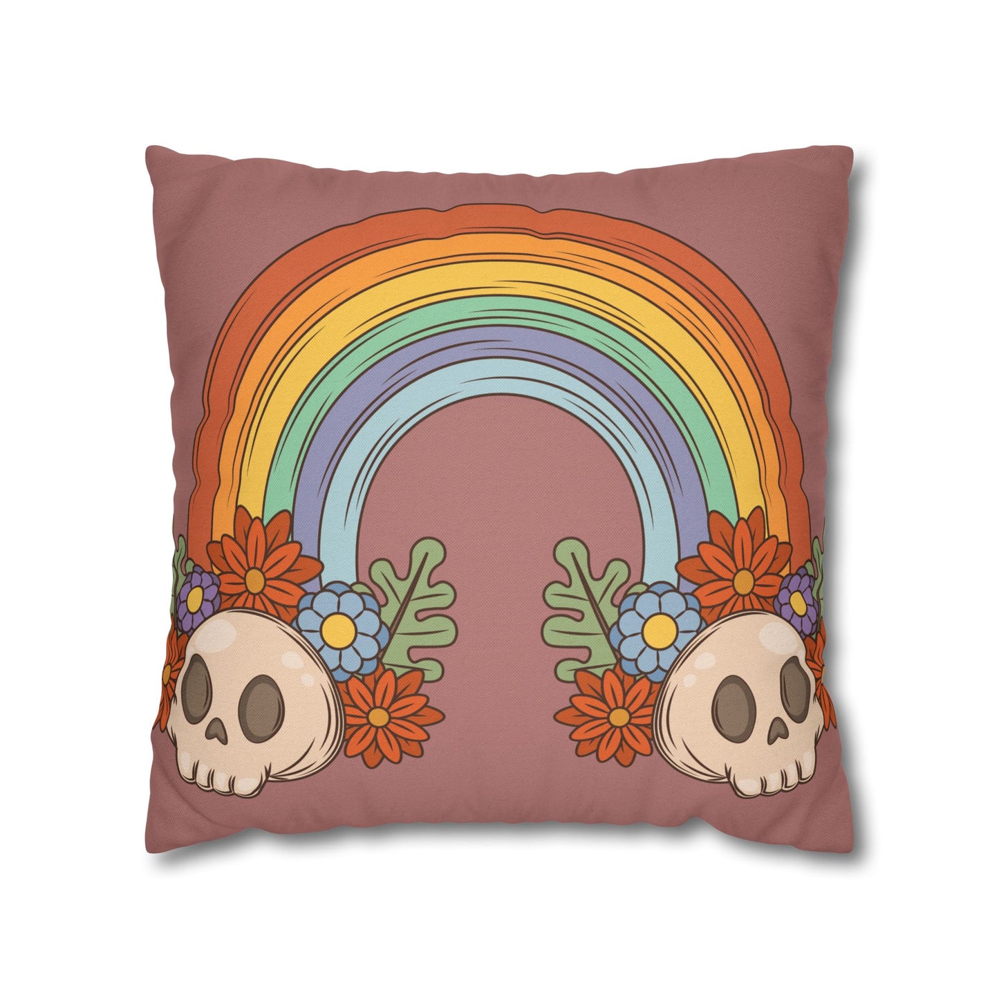 Rainbows & Skulls - Halloween Pillow Cover