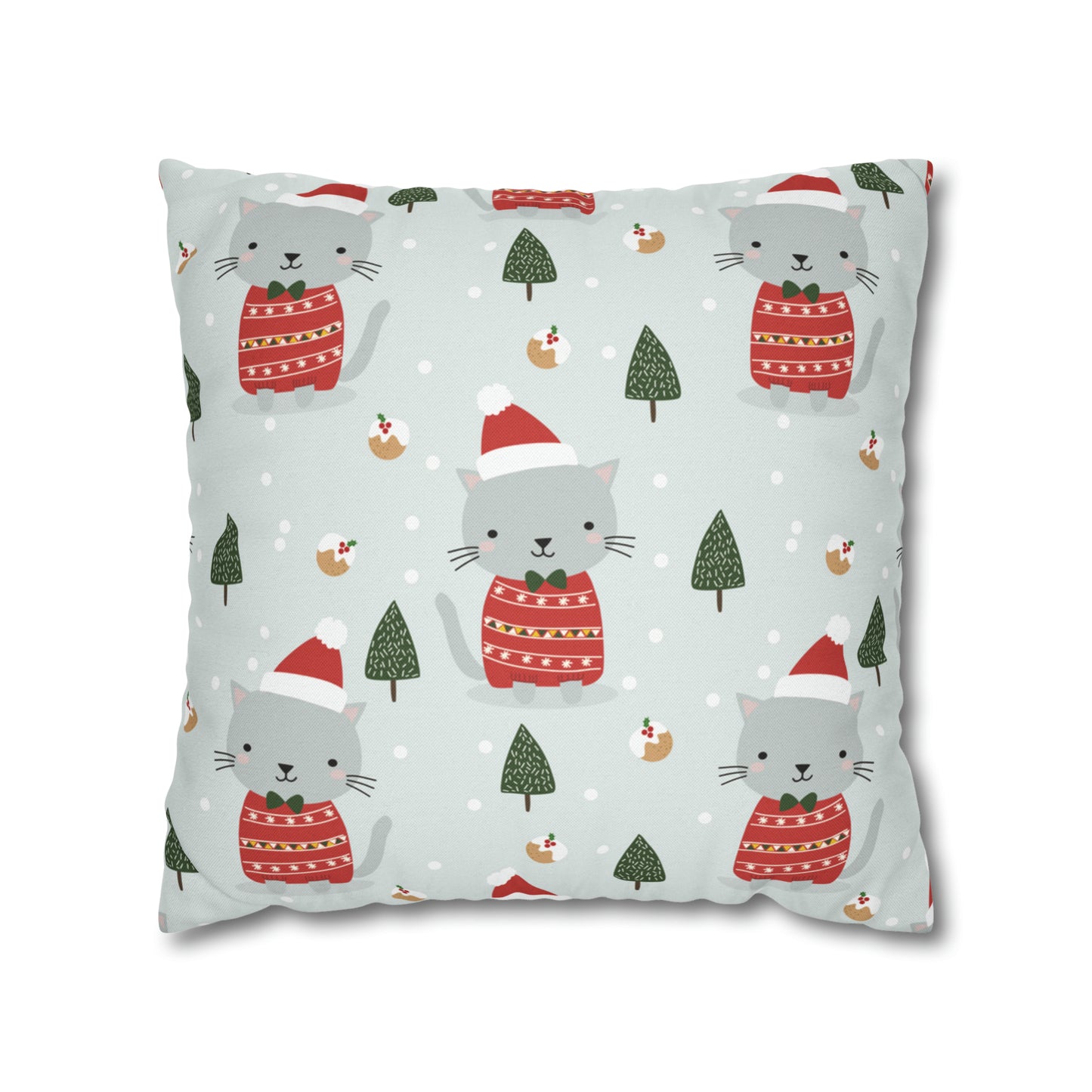 Xmas Kitty Christmas Pillow Cover