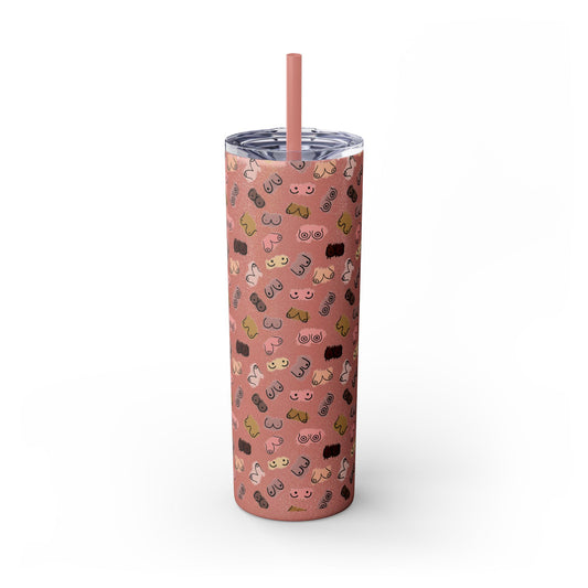 boobie patterned breastfeeding themed tumbler