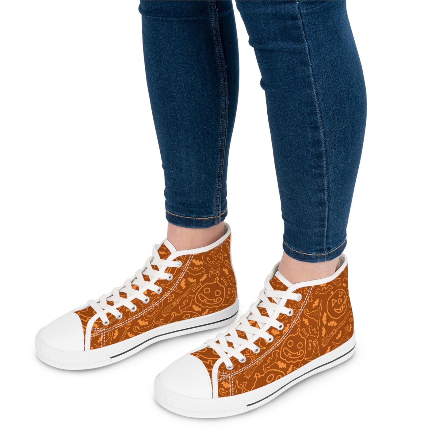 Orange You Glad It's Halloween - Women's High Top Halloween Sneakers