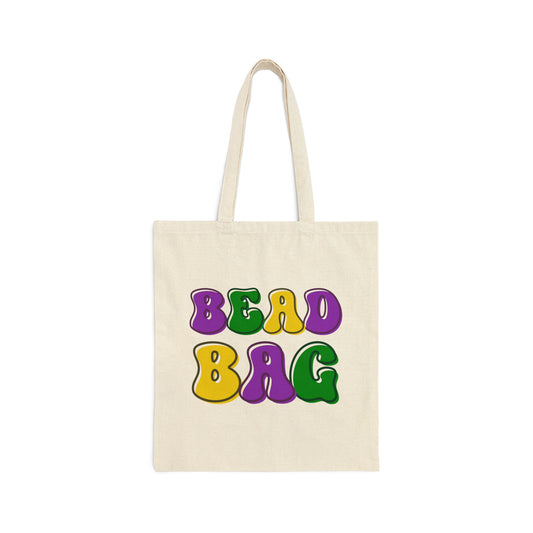 "Bead Bag" Mardi Gras Cotton Canvas Tote Bag