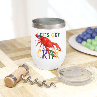 "Let's Get Cray" Mardi Gras Wine Tumbler, 12oz