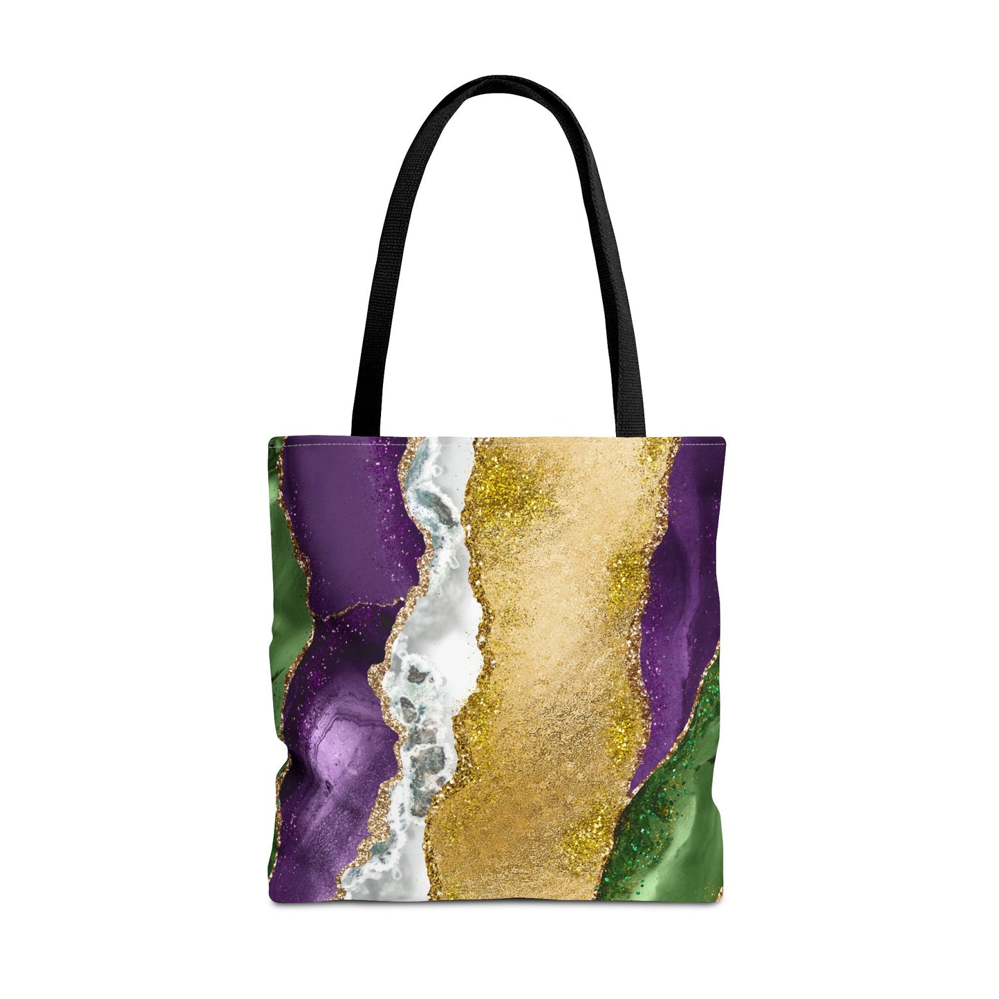 Marble Print Mardi Gras Tote Bag