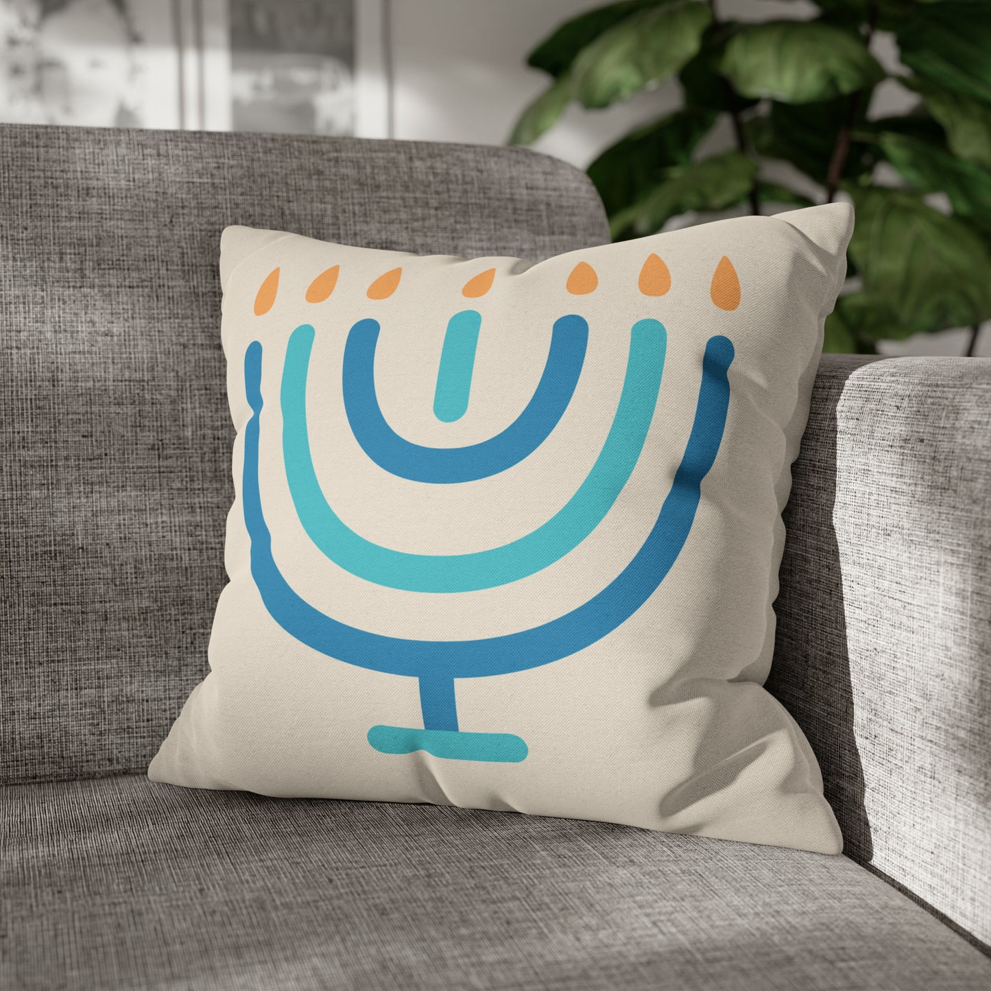 Menorah Hanukkah Pillow Cover