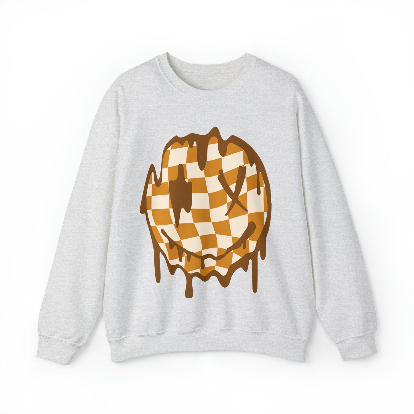 Retro Checkered Smiley Halloween Sweatshirt