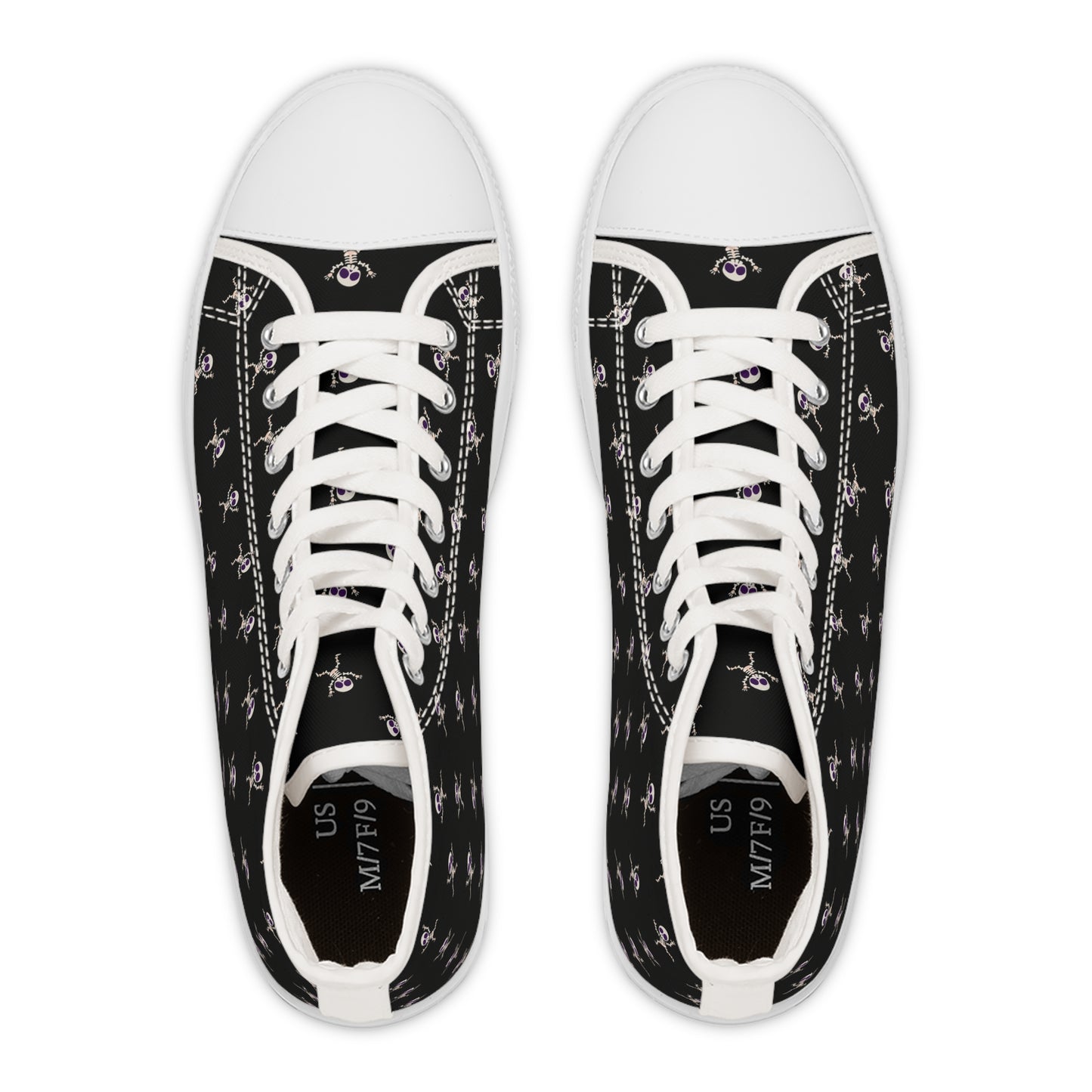 Silly Skeletons - Women's High Top Halloween Sneakers