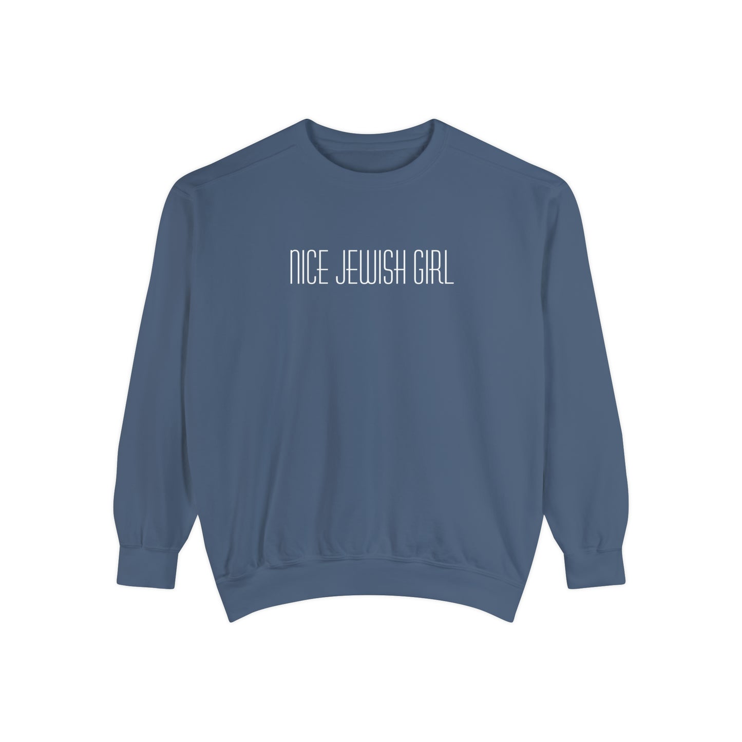 "Nice Jewish Girl" Hanukkah Crewneck Sweatshirt (Comfort Colors)