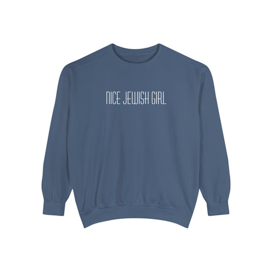 "Nice Jewish Girl" Hanukkah Crewneck Sweatshirt (Comfort Colors)