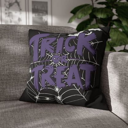 Trick-Or-Treat, Purple  - Halloween Pillow Cover