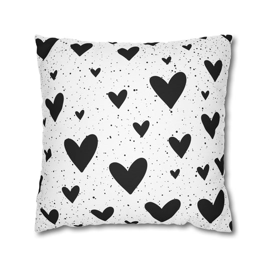 Black Hearts - Halloween Pillow Cover