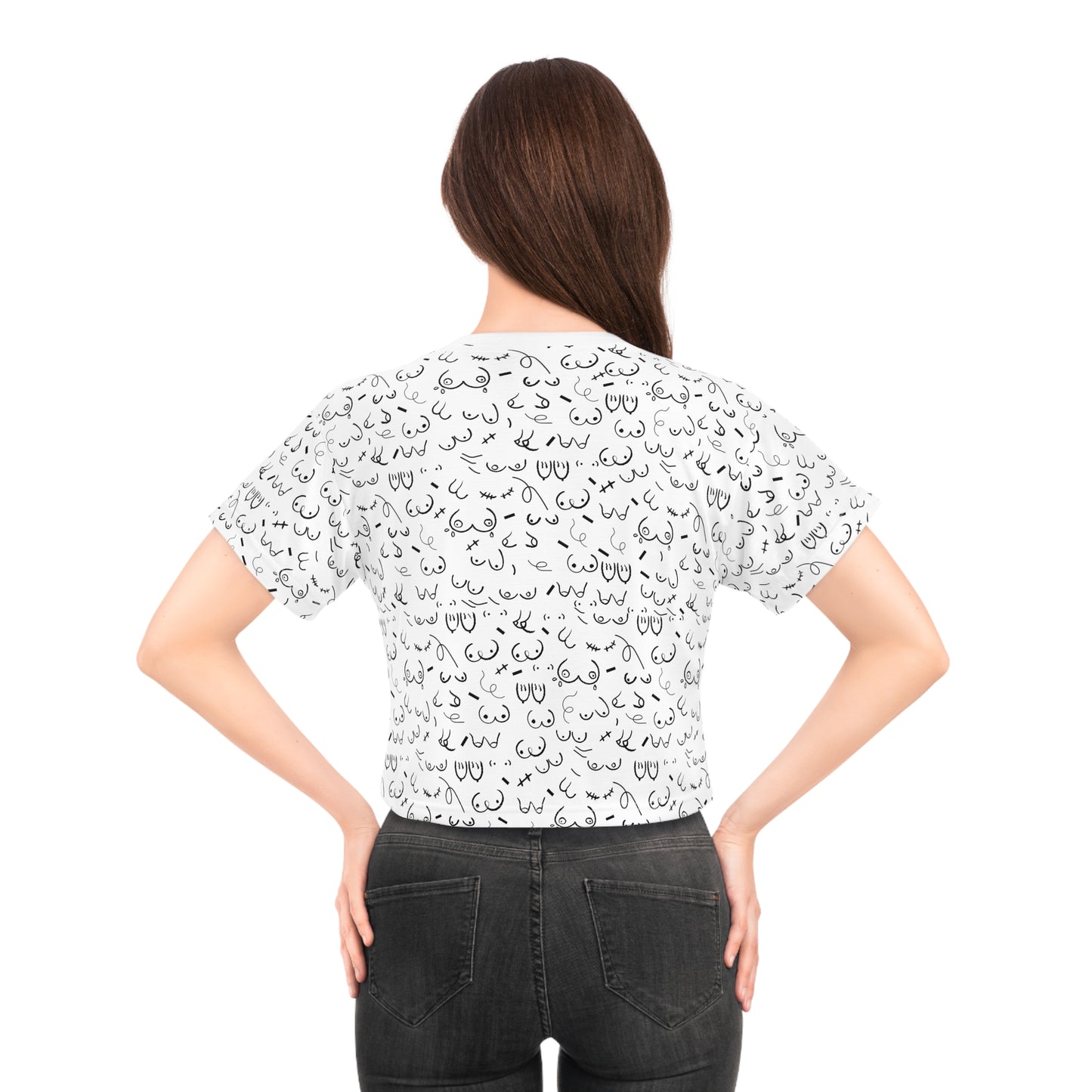 Boob Pattern Cropped Breastfeeding Tee